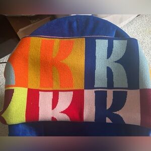 BaubleBar Multicolor Knit Blanket with Letter K